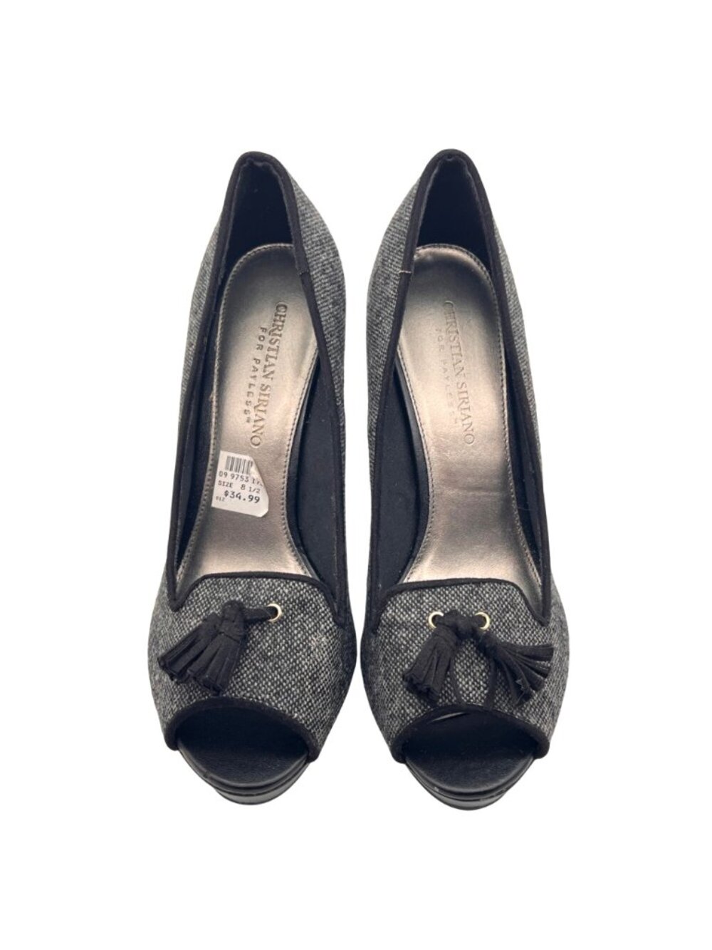 Christian Siriano For Payless Gray Platform Peep-Toe Heels Womens Size 8.5 New - Picture 6 of 15